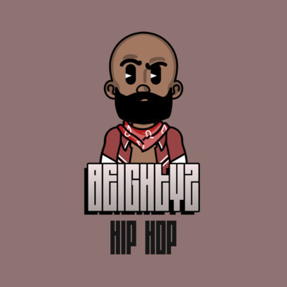 Logo Template for Rappers Featuring a Bearded Avatar 3331k