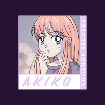 Musician Logo Maker Featuring a Shy Anime Girl 3347d