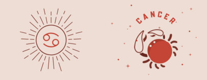 Zodiac-Themed Mug Design Template With a Crab Clipart 