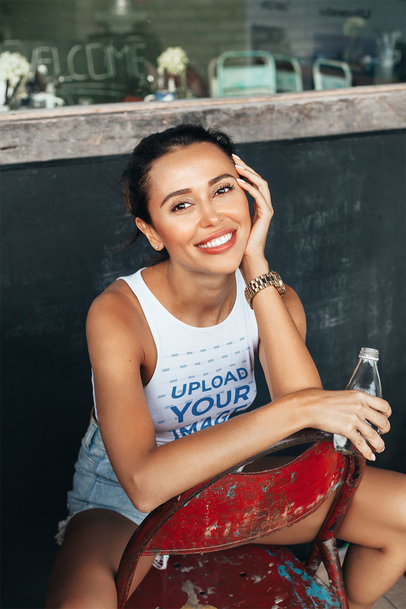Tank Top Mockup Featuring a Happy Woman Posing 37409-r-el2
