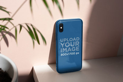Mockup of a Clear Phone Case Under a Ray of Sunlight