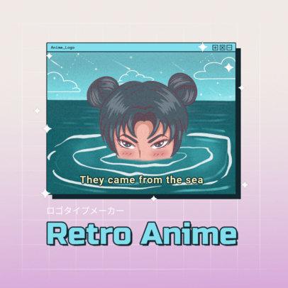 Anime-Inspired Logo Maker with a Girl Comming Out from the Water 3342g