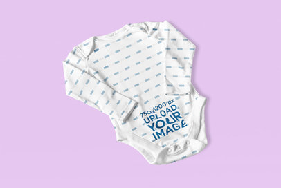 Mockup of a Sublimated Long-Sleeve Onesie on a Plain Surface 4590-el1