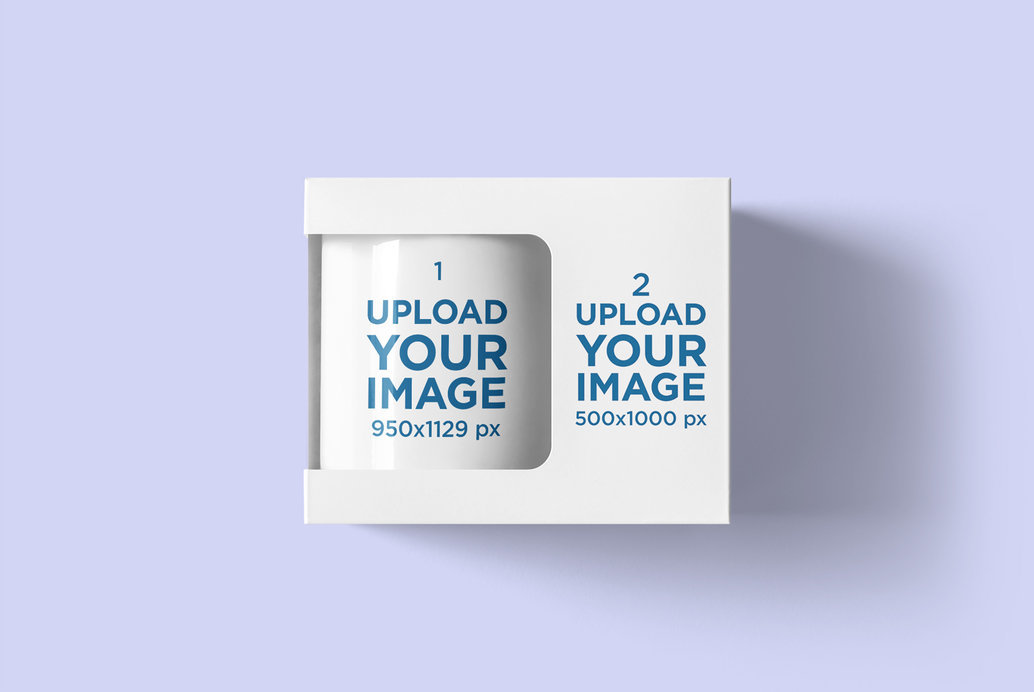 Mockup of an 11 oz Coffee Mug Inside a Box