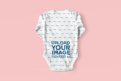 Back-View Mockup of a Sublimated Onesie on a Flat Surface 4591-el1