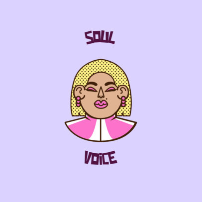 Avatar Logo Template with a Fierce Female Rapper Character 3334i