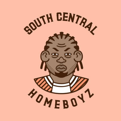 Avatar Logo Generator Featuring a Though Rapper with Braids 3333b