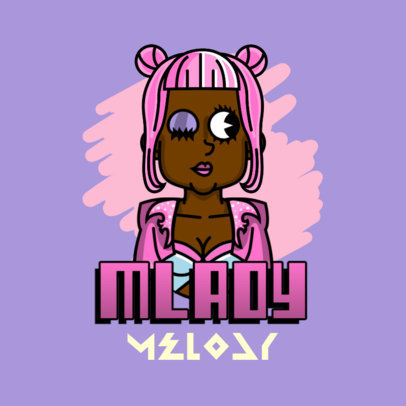Avatar Logo Maker for Rappers Featuring a Female Character 3331f