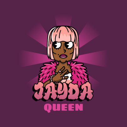 Hip Hop Logo Creator Featuring a Stylish Female Rapper Avatar 3331i