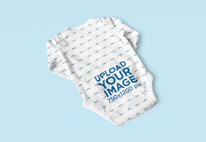 Mockup of the Back of a Sublimated Baby Onesie