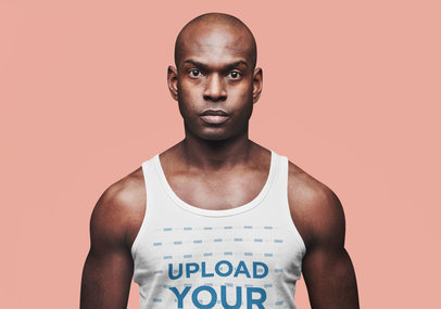 Mockup of a Determined Fit Man Wearing a Tank Top