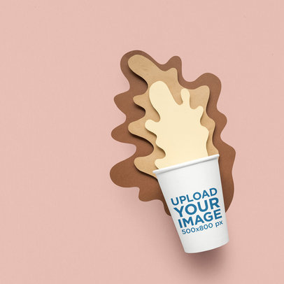 Paper Cup Mockup Featuring a Fun Decoration