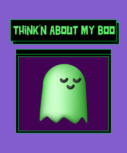 Funny T-Shirt Design Maker with a Smiling Ghost Graphic