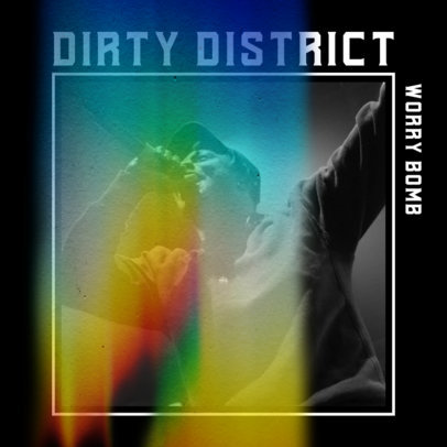 Pop Music Album Cover Template with a Prism Effect for a Rapper 