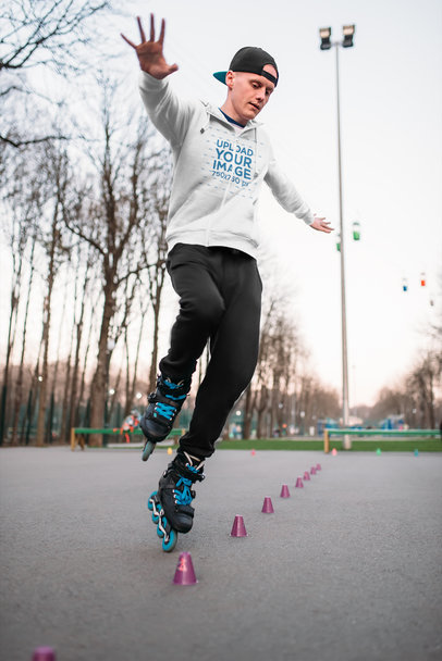 Full-Zip Hoodie Mockup of a Man Roller Skating 37710-r-el2