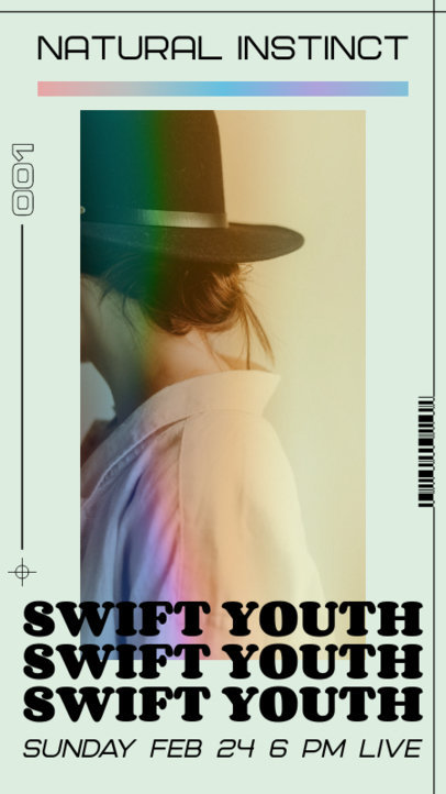 Instagram Story Template for Online Streamings Featuring a Vintage Photo Effect 2646c 