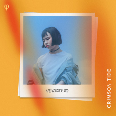 Instagram Post Template Featuring a Film Burn Overlay