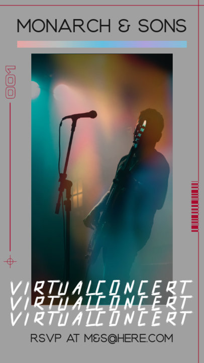 Instagram Story Generator for a Virtual Concert Featuring a Vintage Film Effect 2646e 