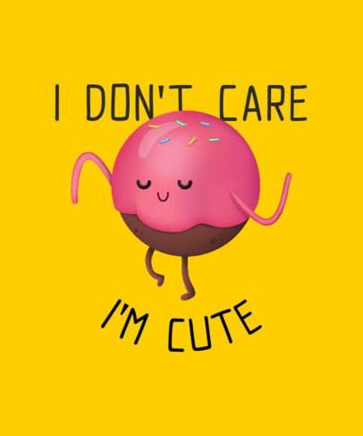 T-Shirt Design Template with an Adorable Candy Bubble Character