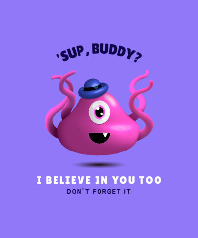 T-Shirt Design Creator Featuring a Floating Imaginary Creature