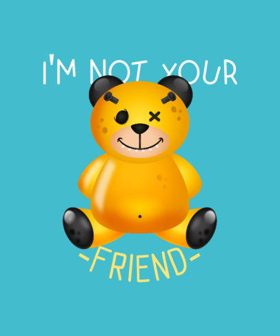 T-Shirt Design Generator Featuring a Mean Teddy Bear Illustration 2652h