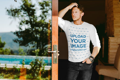 Long Sleeve Tee Mockup of a Man Posing at a Cool Location 38044-r-el2