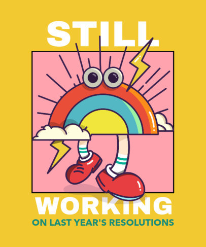 T-Shirt Design Maker Featuring a Rainbow Cartoon Character