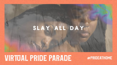 YouTube Thumbnail Maker for a Virtual Pride Parade Featuring a Film Burn Effect 2648e