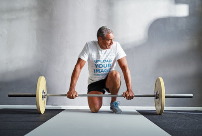 T-Shirt Mockup of a Man Training Weightlifting 37926-r-el2