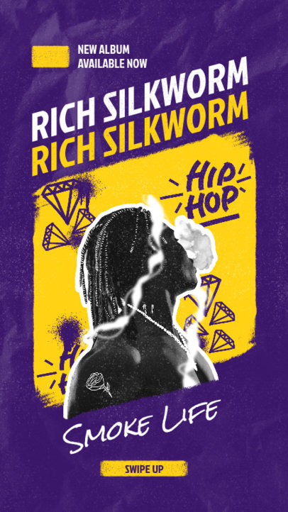 Instagram Story Maker for an Upcoming Hip-Hop Album with Graffiti-Style Diamonds 1946g