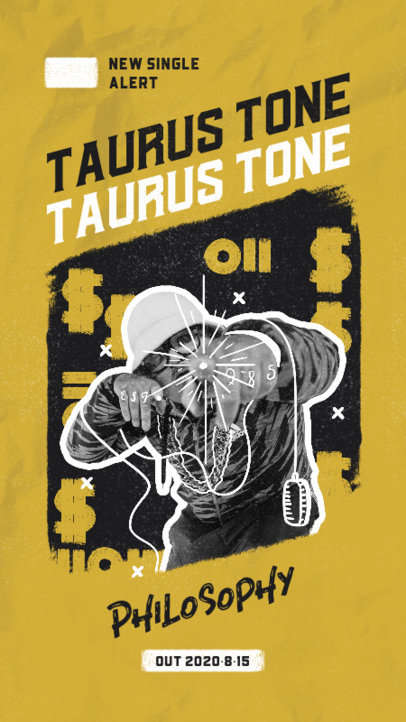 Instagram Story Template for an Artist's New Single with Graffiti Patterns 1946f