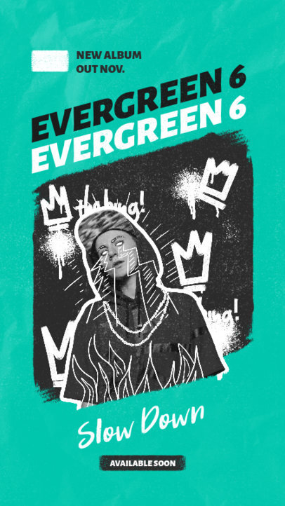 Instagram Story Creator Featuring a Graffiti Crown Pattern for a Musician's New Album Ad 1946h