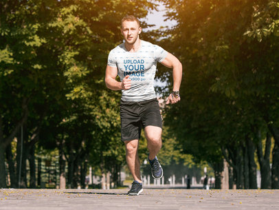 Sublimated T-Shirt Mockup of a Man Sprinting 38085-r-el2