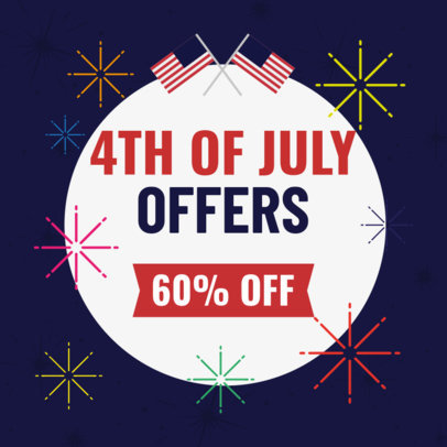 Banner Design Template with a 4th of July Discount Offer 2488l 2664