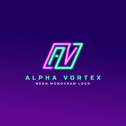 Gaming Logo Maker Featuring Neon Monograms