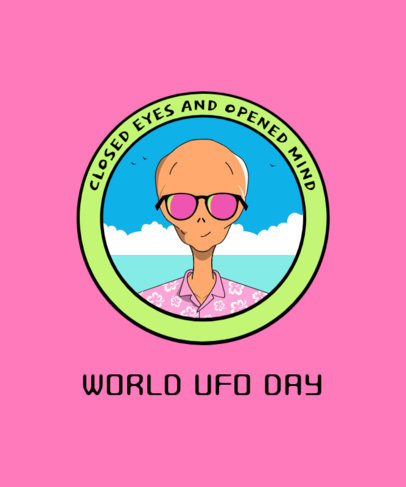 Summery T-Shirt Design Maker for World UFO Day 1717i-2665