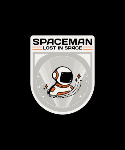 T-Shirt Design Featuring an Astronaut Badge
