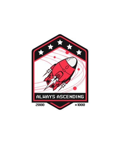 T-Shirt Design Creator Featuring a Badge with a Space Rocket