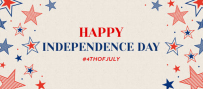 Facebook Cover Design Template with a Happy Independence Day Message 2487k 2664