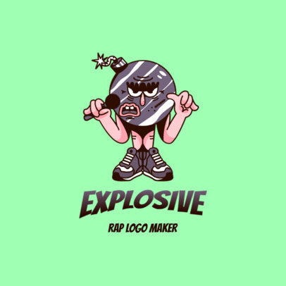 Music Logo Maker Featuring a Rapping Bomb Character 3379a