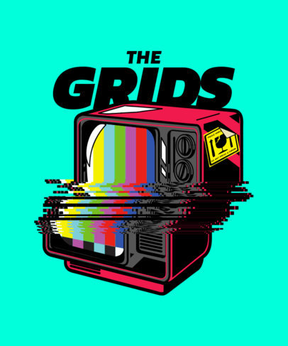 T-Shirt Design Creator with a Glitched Retro TV 2632g