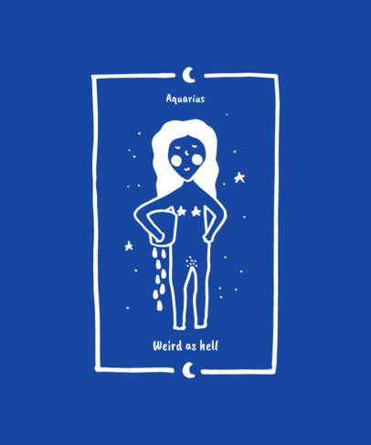 Silly T-Shirt Design Generator with an Aquarius Zodiac Sign Graphic