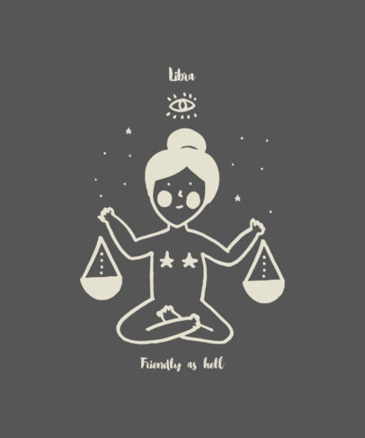 T-Shirt Design Creator with a Minimal Illustration of Libra