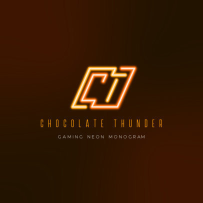 Gaming Logo Template Featuring a Monogram with Neon Lines
