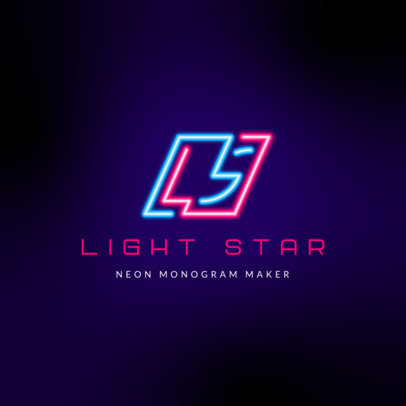 Neon Logo Creator with a Geometric Monogram