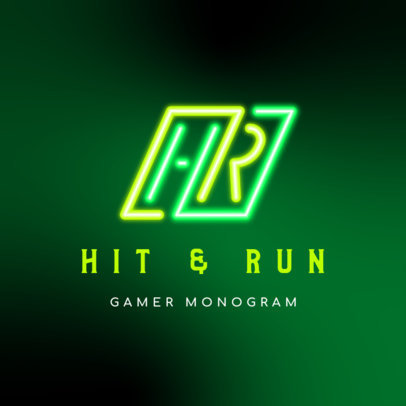 Logo Creator for a Gaming Channel Featuring a Neon Monogram