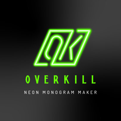 Simple Monogram Logo Generator with Neon colors 3374i