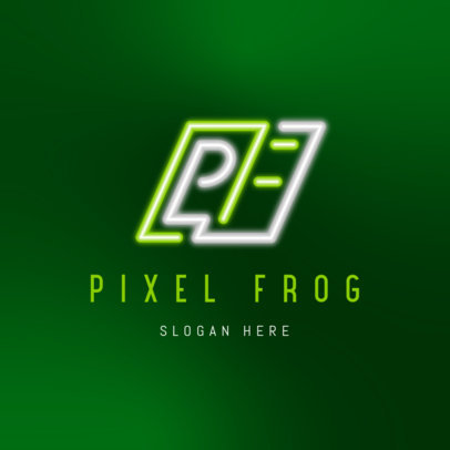 Monogram Logo Template with Cool Neon Colors 3374k