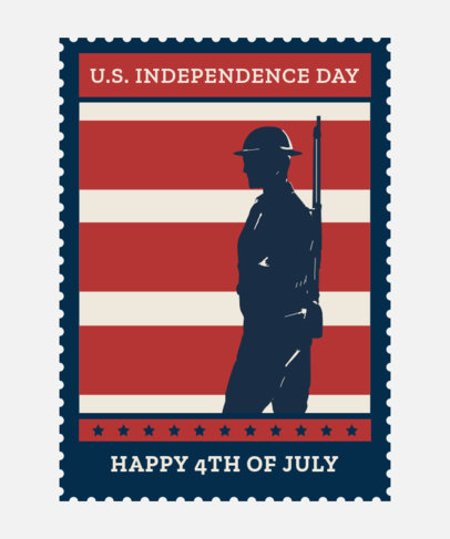 T-Shirt Design Maker for a 4th of July Remembrance with a Soldier Graphic 1813i 2664