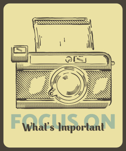 T-Shirt Design Creator with a Positive Quote and a Vintage Camera